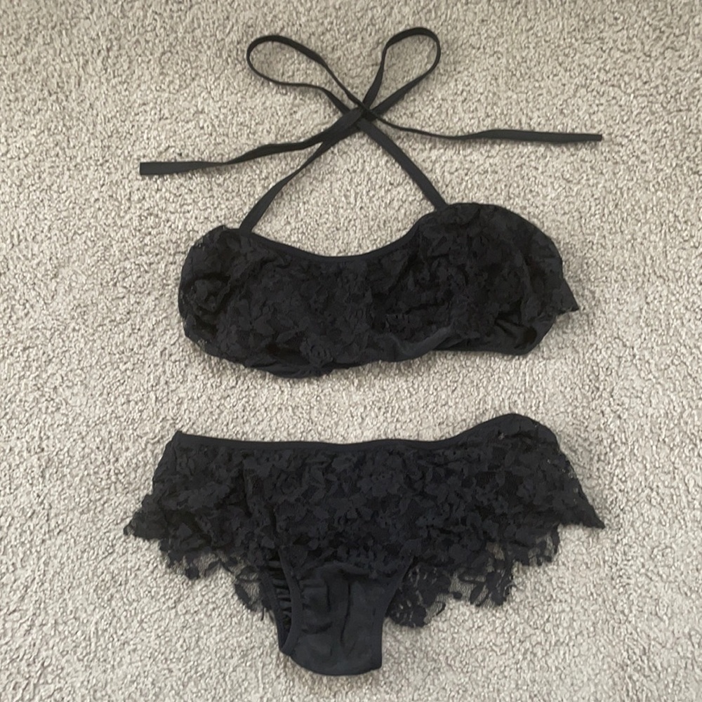 Small black lace bikini